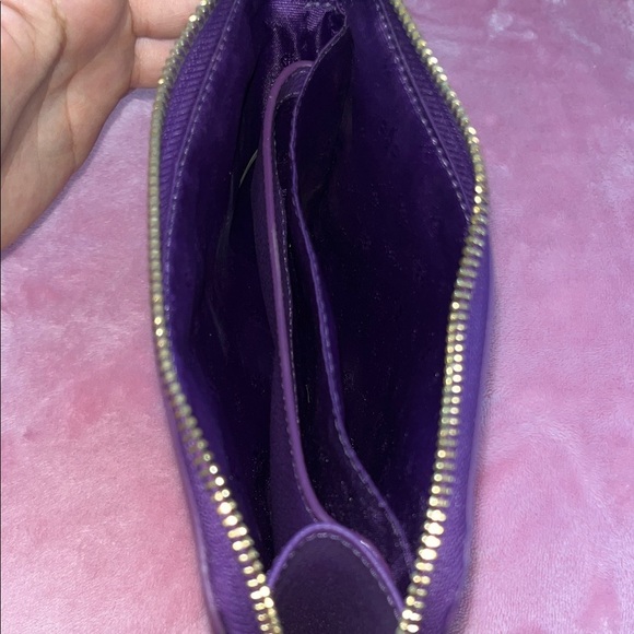 Tory Burch Violet Landon Large Leather Wristlet Clutch NWOT - Picture 9 of 13